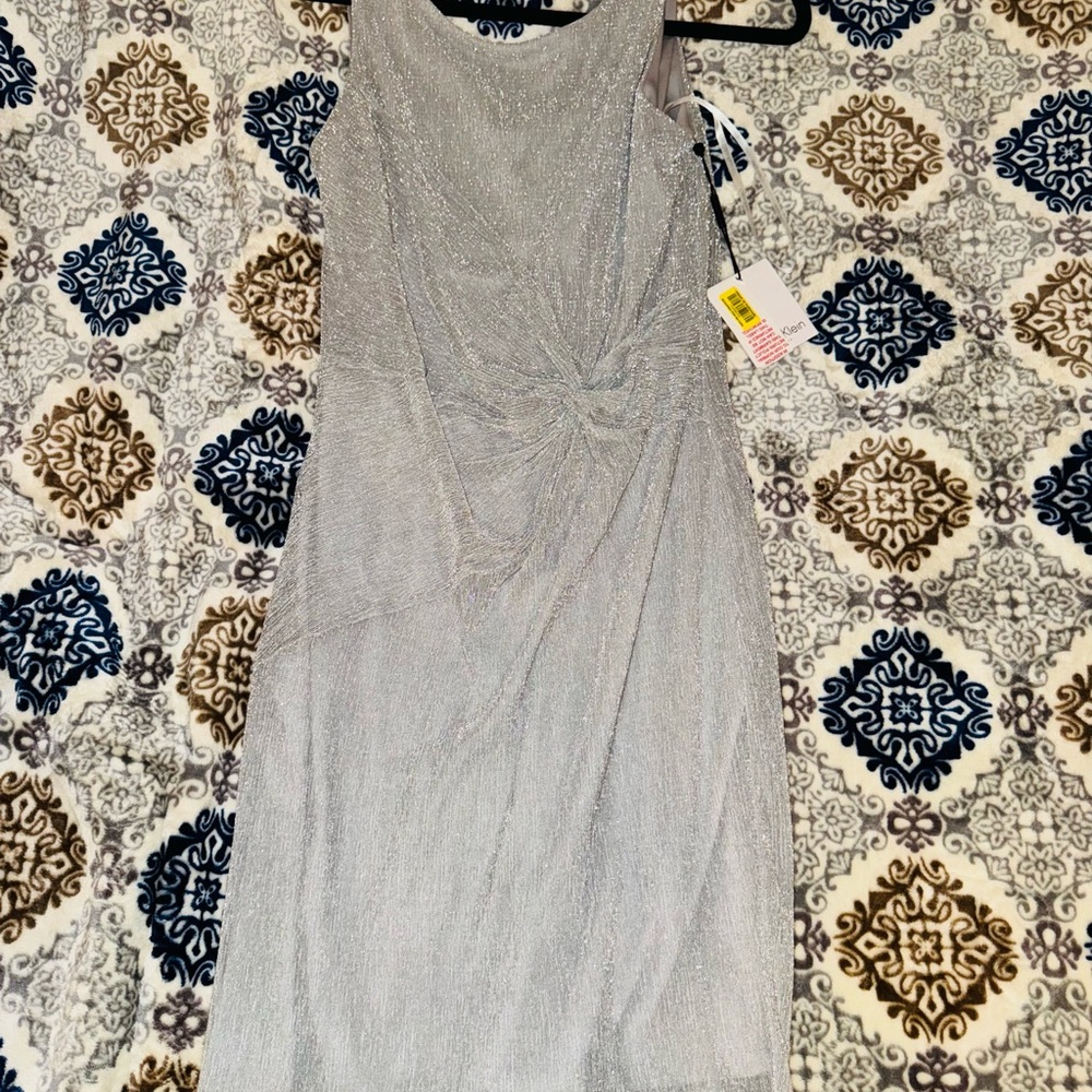Calvin Klein Silver Sequin Sparkle Cocktail Dress Women’s Size 8